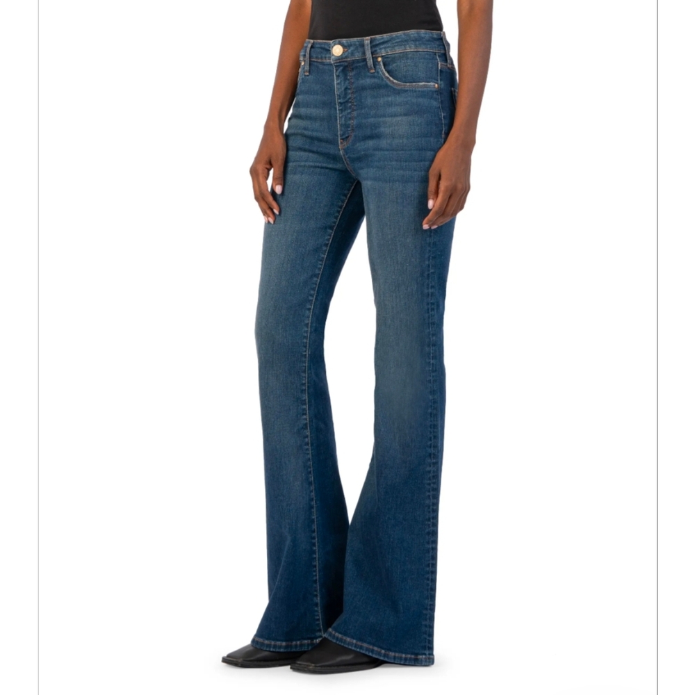 Kut From The Kloth Ana High Rise AB Flare Stretch Jean Sz 10